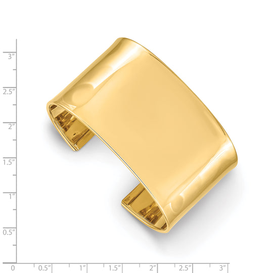 Polished 14K Yellow Gold Cuff Bracelet (37mm)