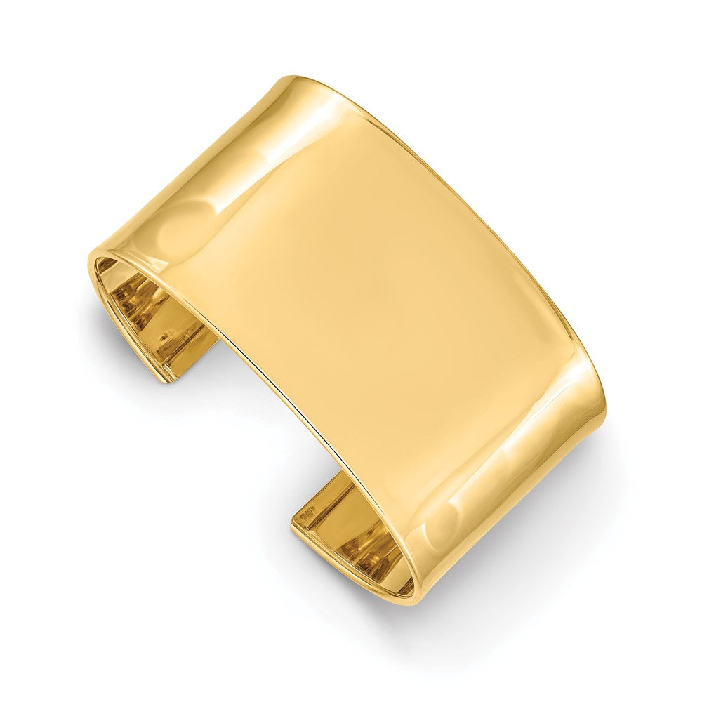 Polished 14K Yellow Gold Cuff Bracelet (37mm)