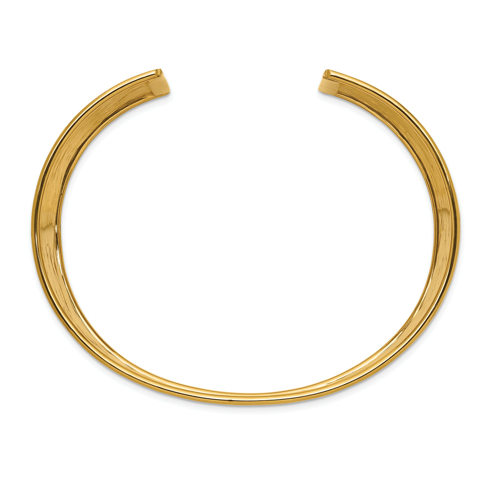 37mm Hammered Polished Bangle in 14k Yellow Gold