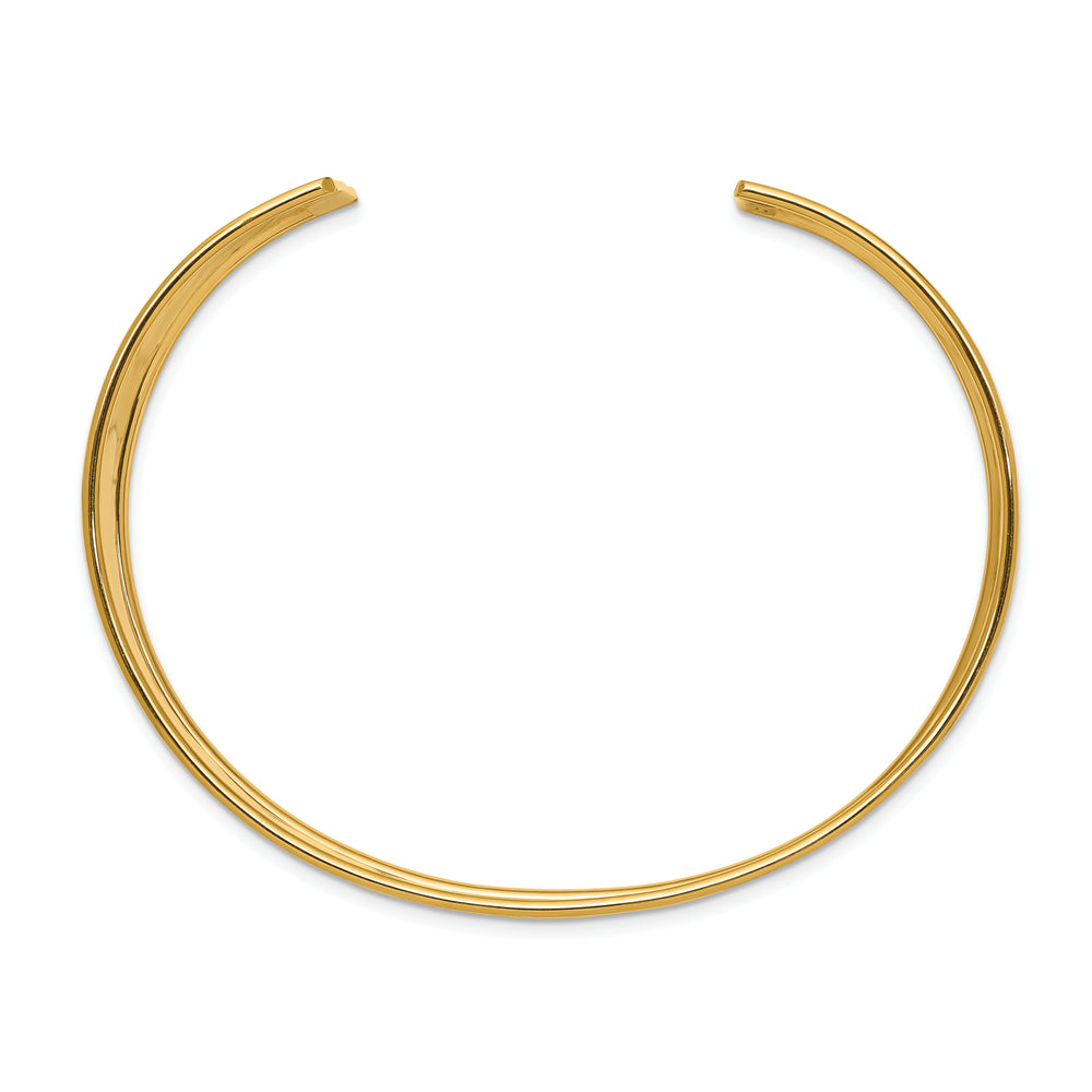 19mm Hammered Polished Bangle in 14k Yellow Gold