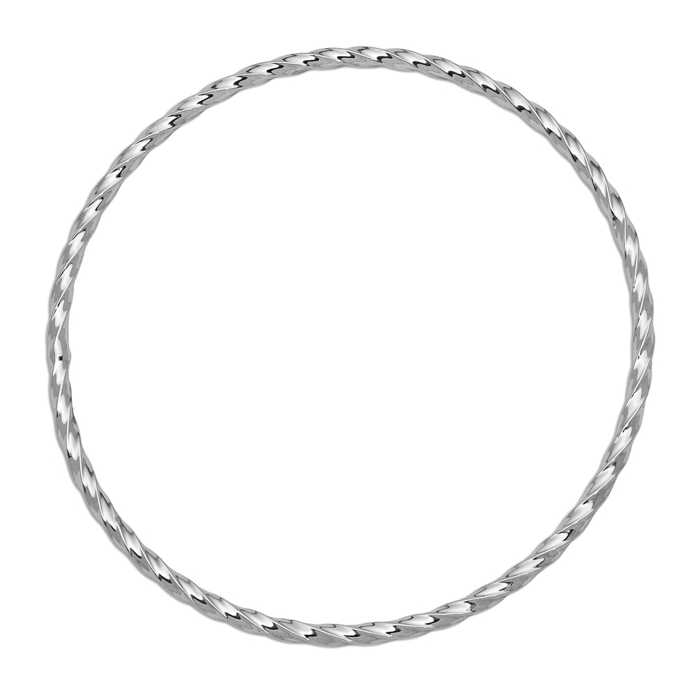 14k White Gold 2.5mm Twisted Slip-on Bracelet