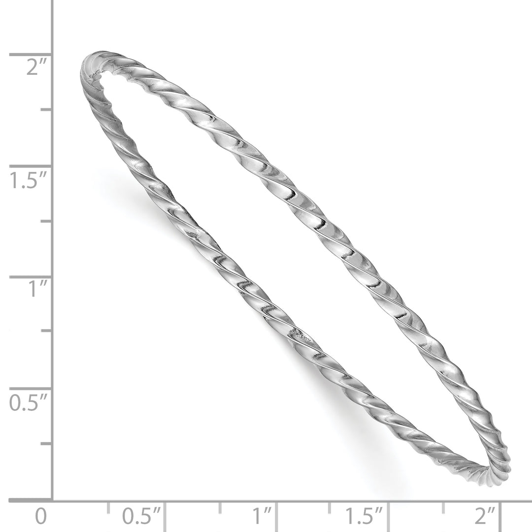 14k White Gold 2.5mm Twisted Slip-on Bracelet