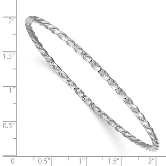 14k White Gold 2.5mm Twisted Slip-on Bracelet