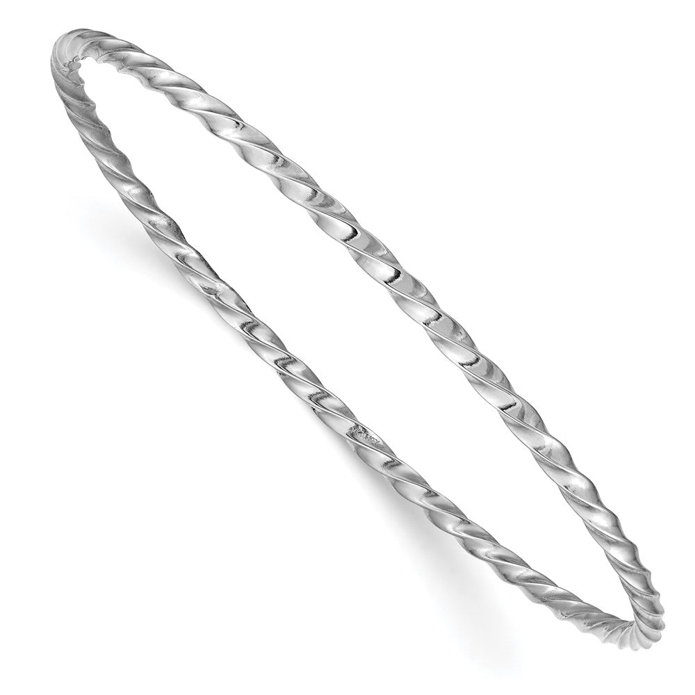 14k White Gold 2.5mm Twisted Slip-on Bracelet