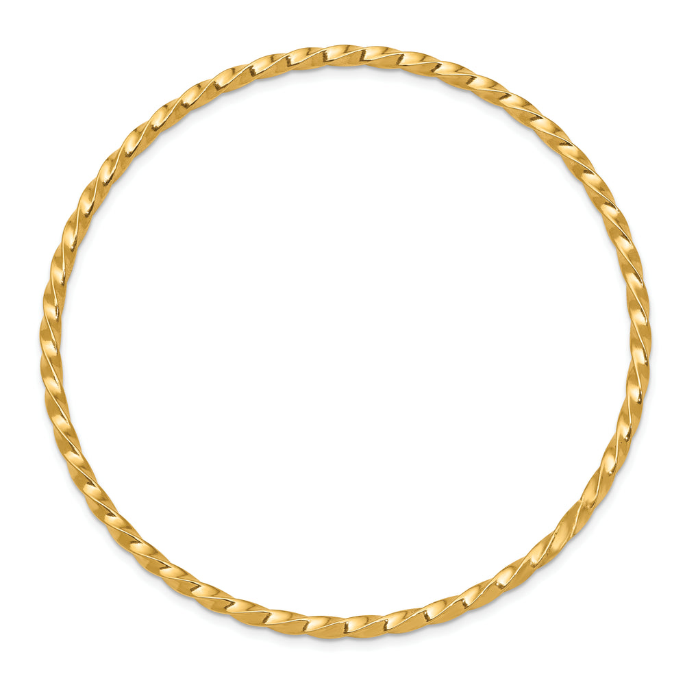 14k Yellow Gold 2.5mm Twisted Slip-on Bracelet