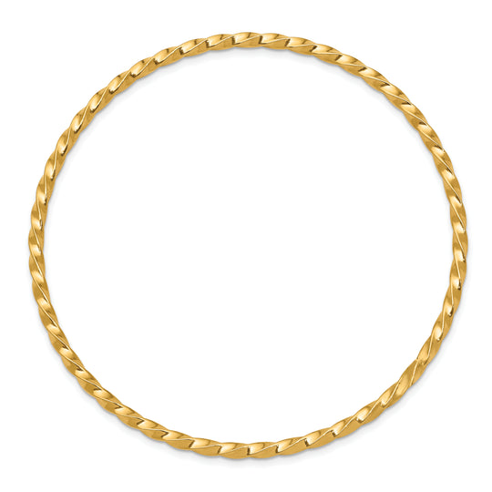14k Yellow Gold 2.5mm Twisted Slip-on Bracelet