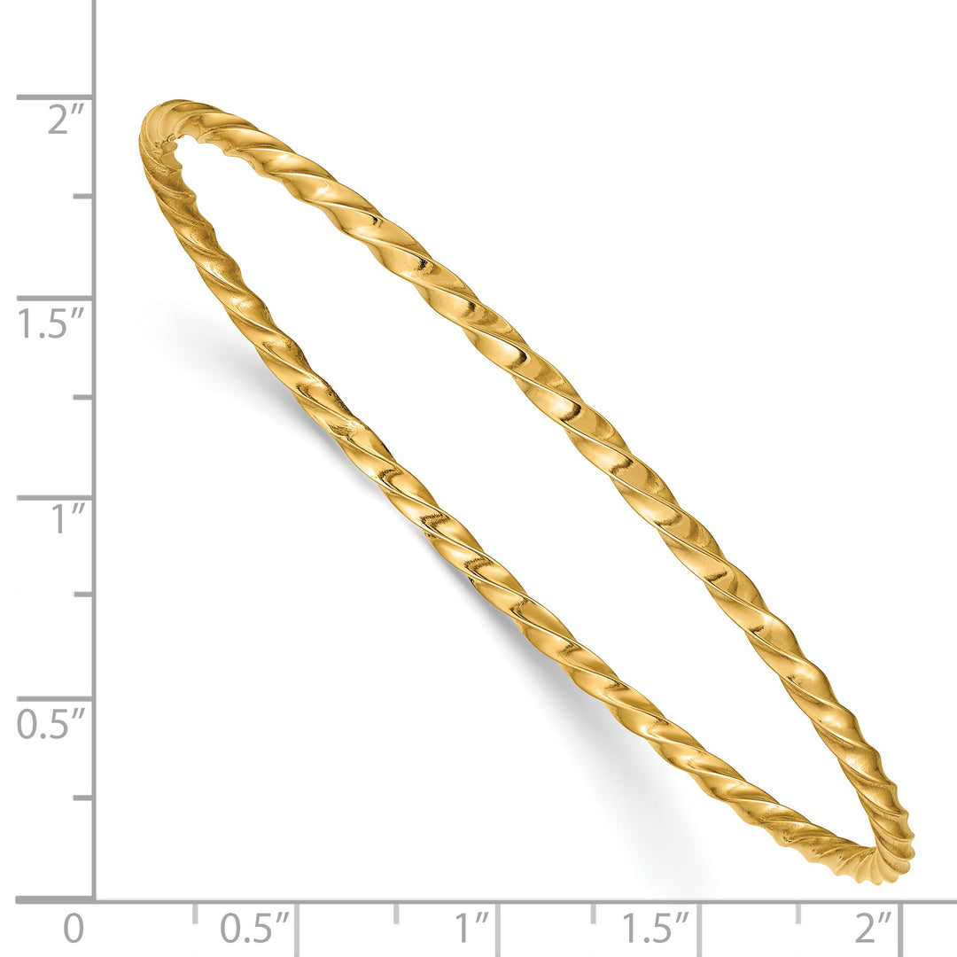 14k Yellow Gold 2.5mm Twisted Slip-on Bracelet
