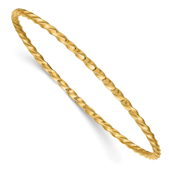 14k Yellow Gold 2.5mm Twisted Slip-on Bracelet