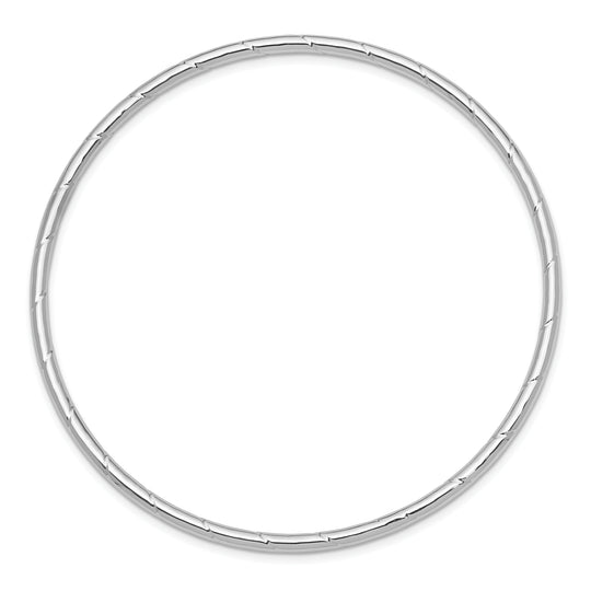 14k White Gold Sliding Bangle with Grooves (2.5 mm)