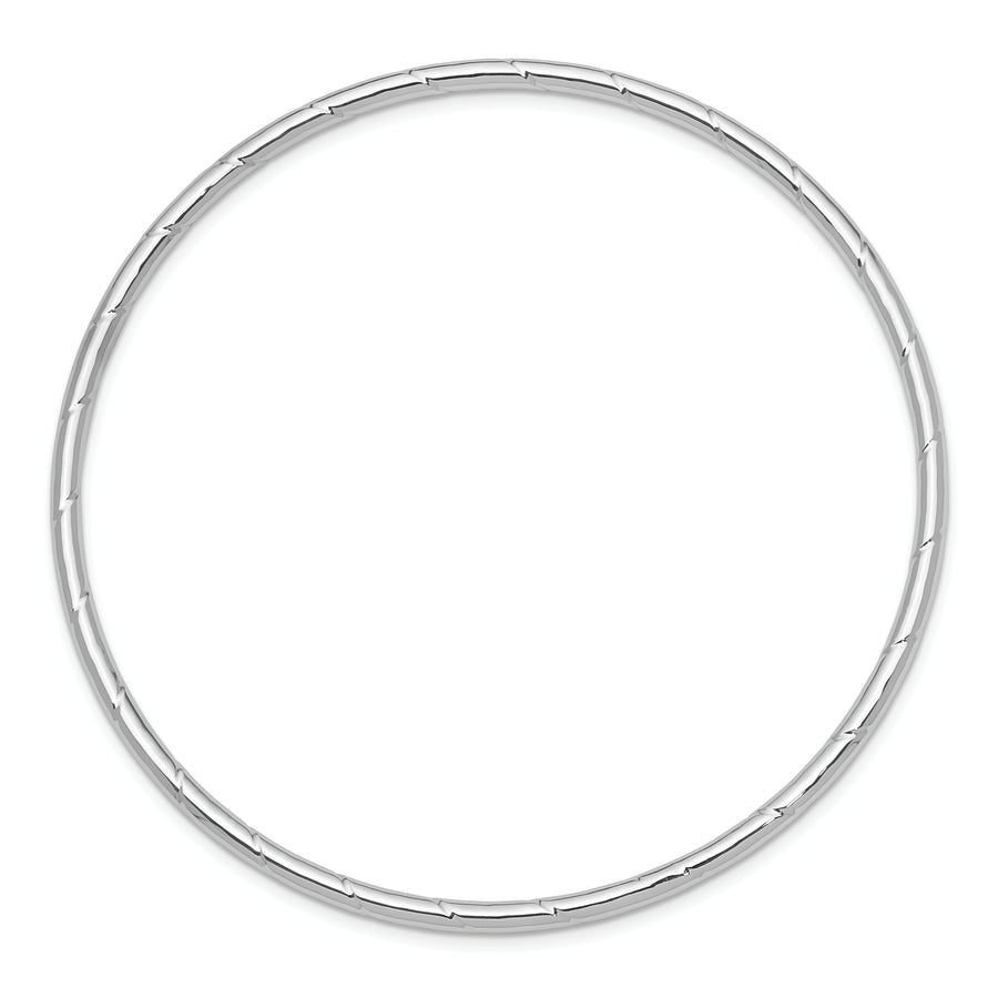 Brazalete Rígido Deslizante de Oro Blanco 14k con Ranuras (2.5 mm)