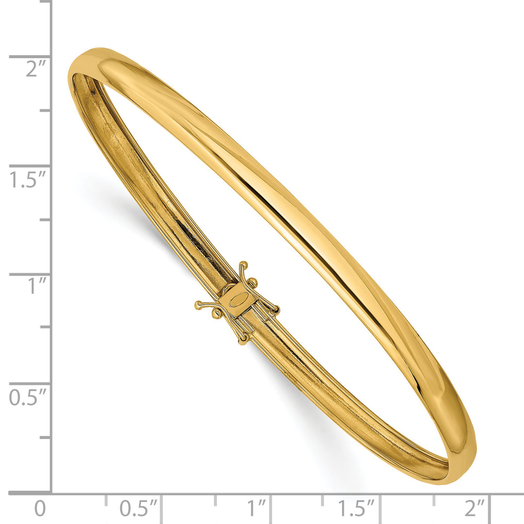 14k Flexible Round Bangle Bracelet – 4.00 mm Polished
