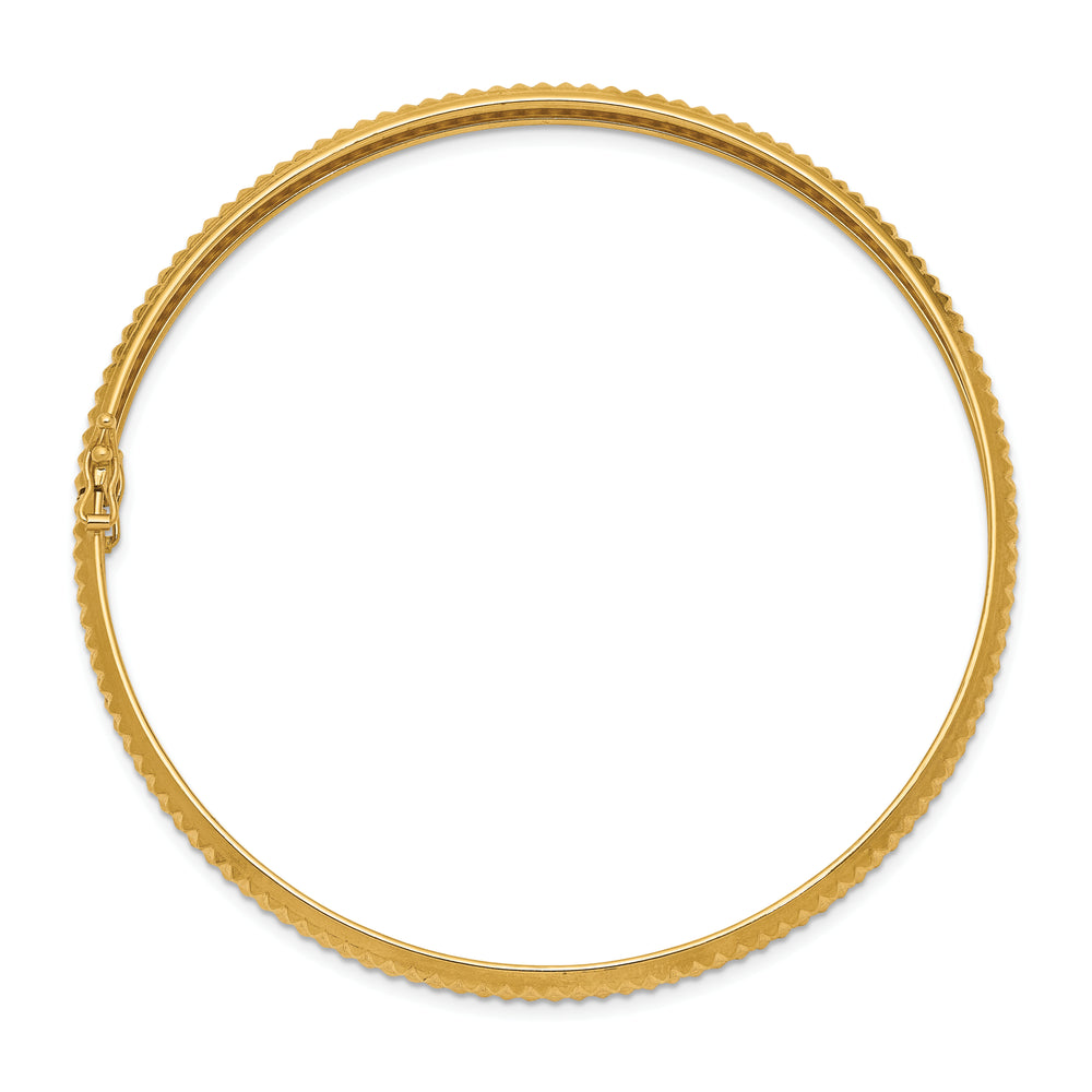 14K Yellow Gold Flexible Bracelet, Polished and Textured (5mm)