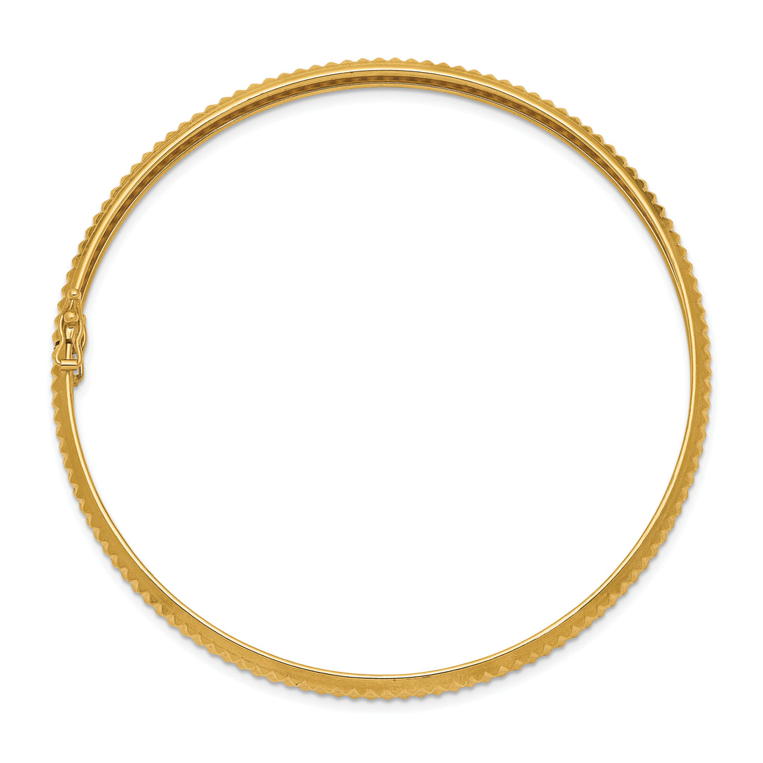 14K Yellow Gold Flexible Bracelet, Polished and Textured (5mm)