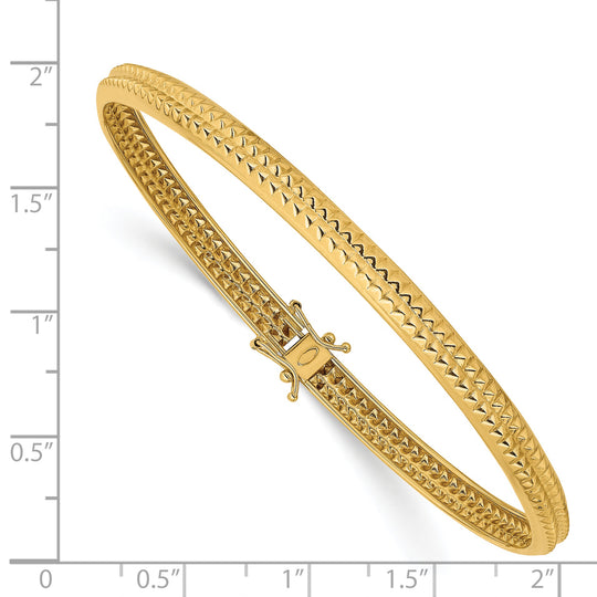 14K Yellow Gold Flexible Bracelet, Polished and Textured (5mm)