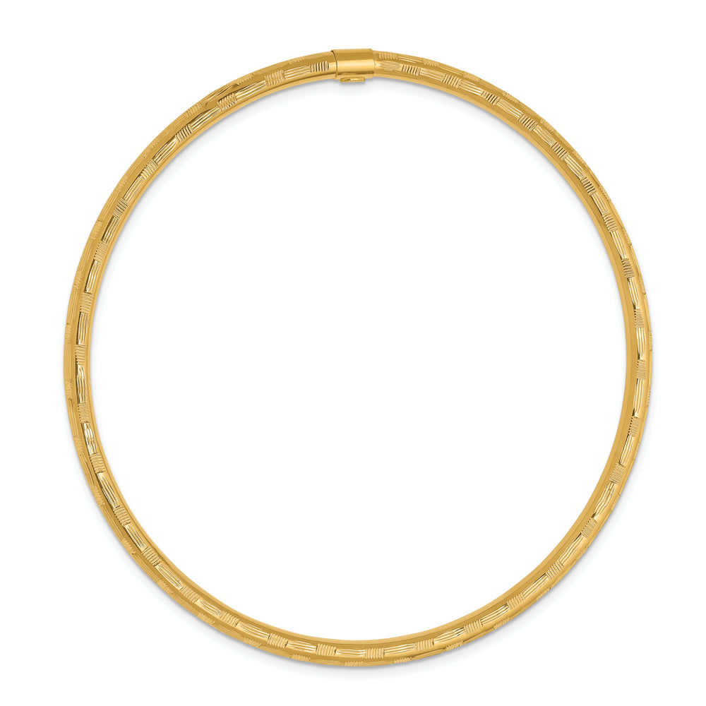 14k Yellow Gold Diamond-Cut Slip-On Bracelet