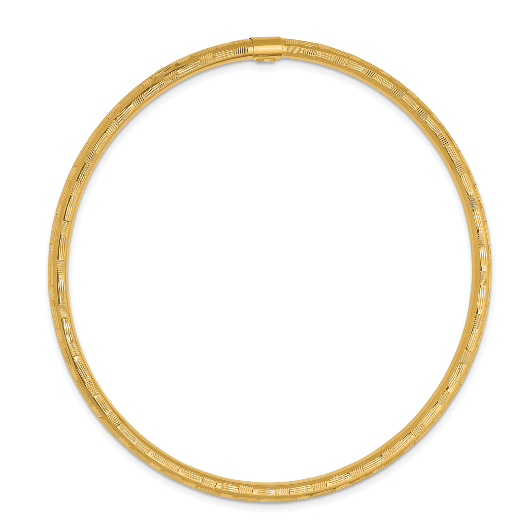 14k Yellow Gold Diamond-Cut Slip-On Bracelet