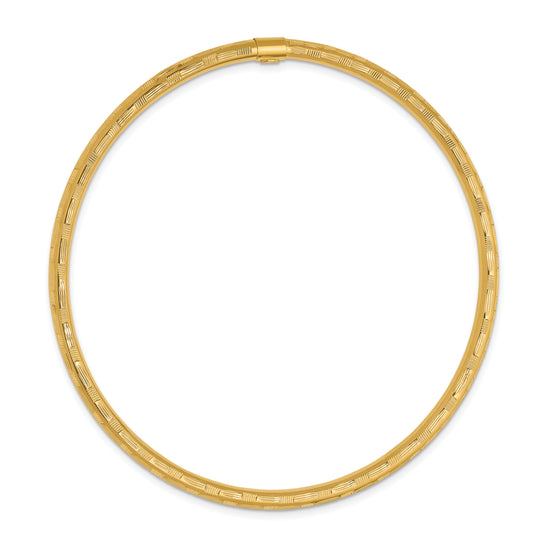 14k Yellow Gold Diamond-Cut Slip-On Bracelet