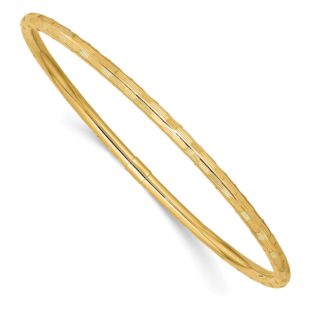 14k Yellow Gold Diamond-Cut Slip-On Bracelet