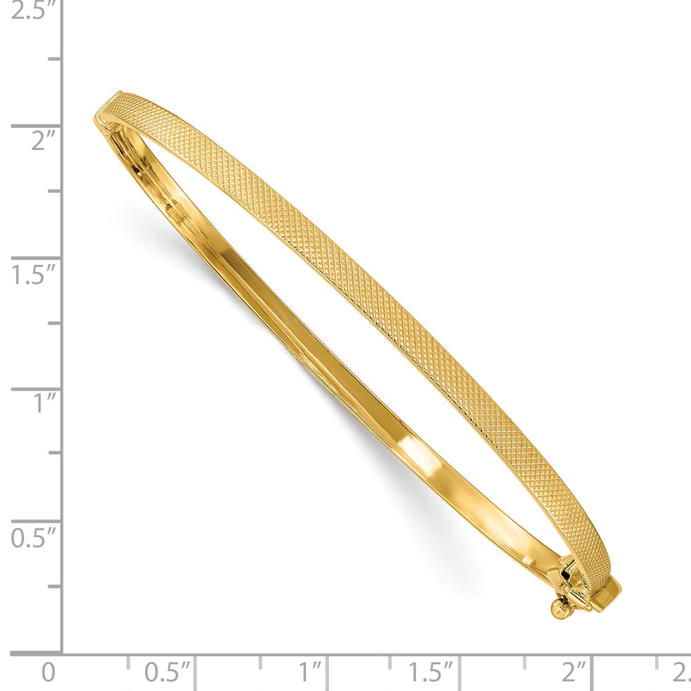 14K Textured Hinged Bangle Bracelet