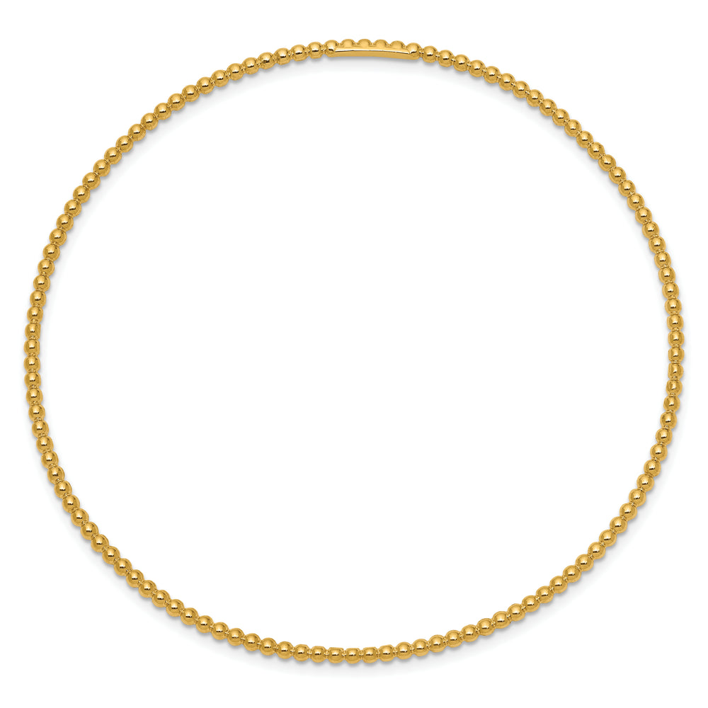 14K Yellow Gold Beaded Slip-On Bangle Bracelet