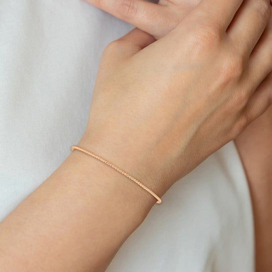 Pulsera Deslizante con Cuentas en Oro Rosa de 14K
