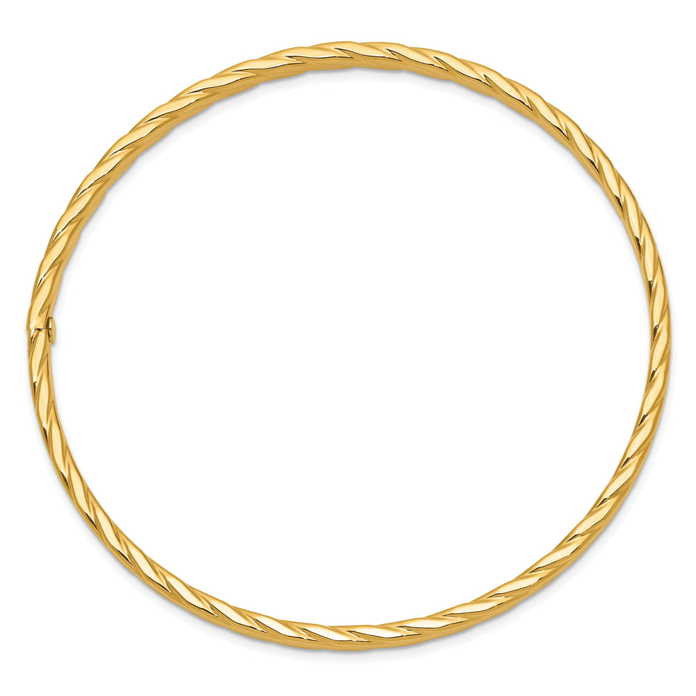 14k Yellow Gold 4mm Twist Textured Slip-on Bracelet