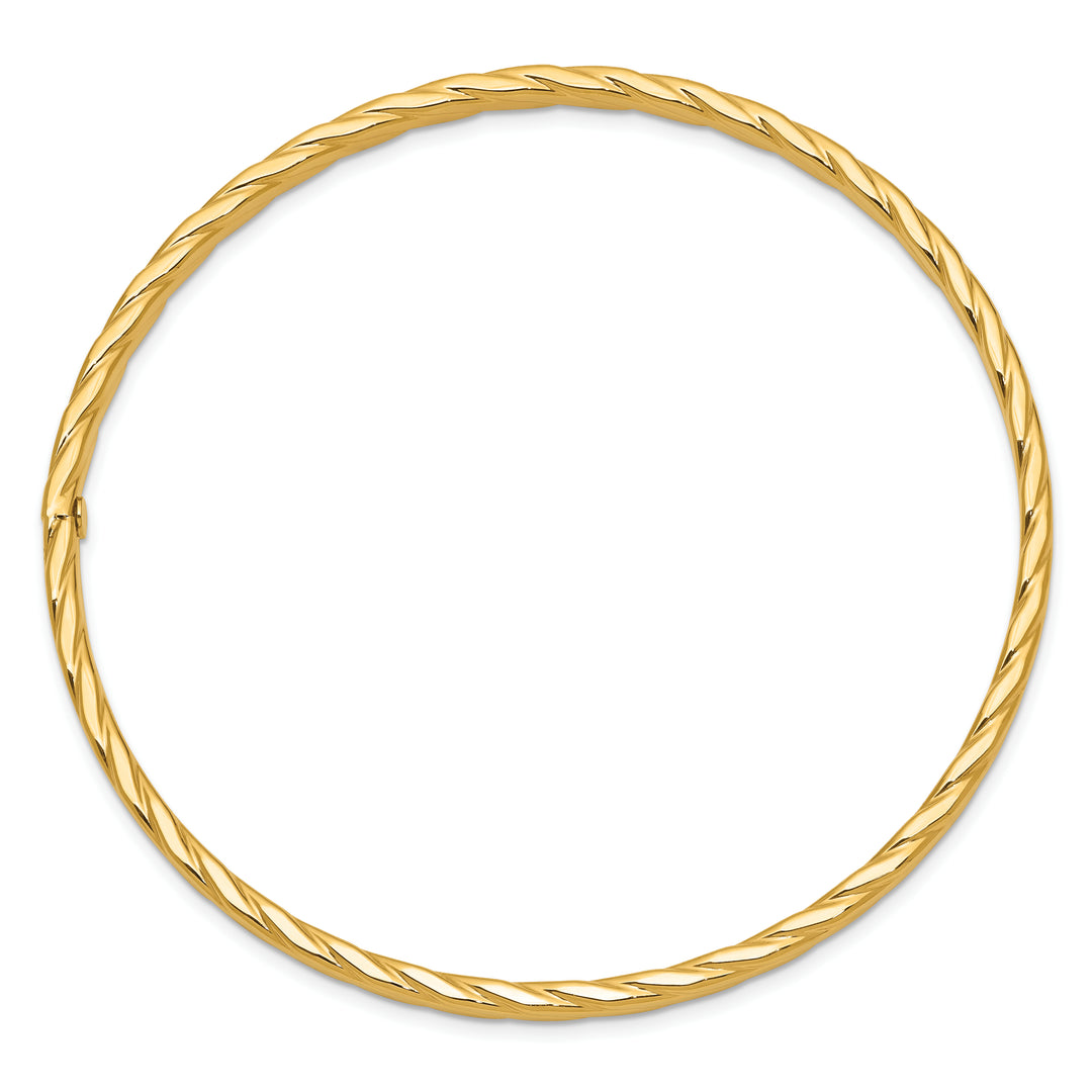 14k Yellow Gold 4mm Twist Textured Slip-on Bracelet