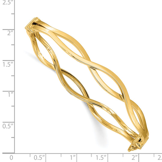 14K Yellow Gold Hinged Bangle Bracelet