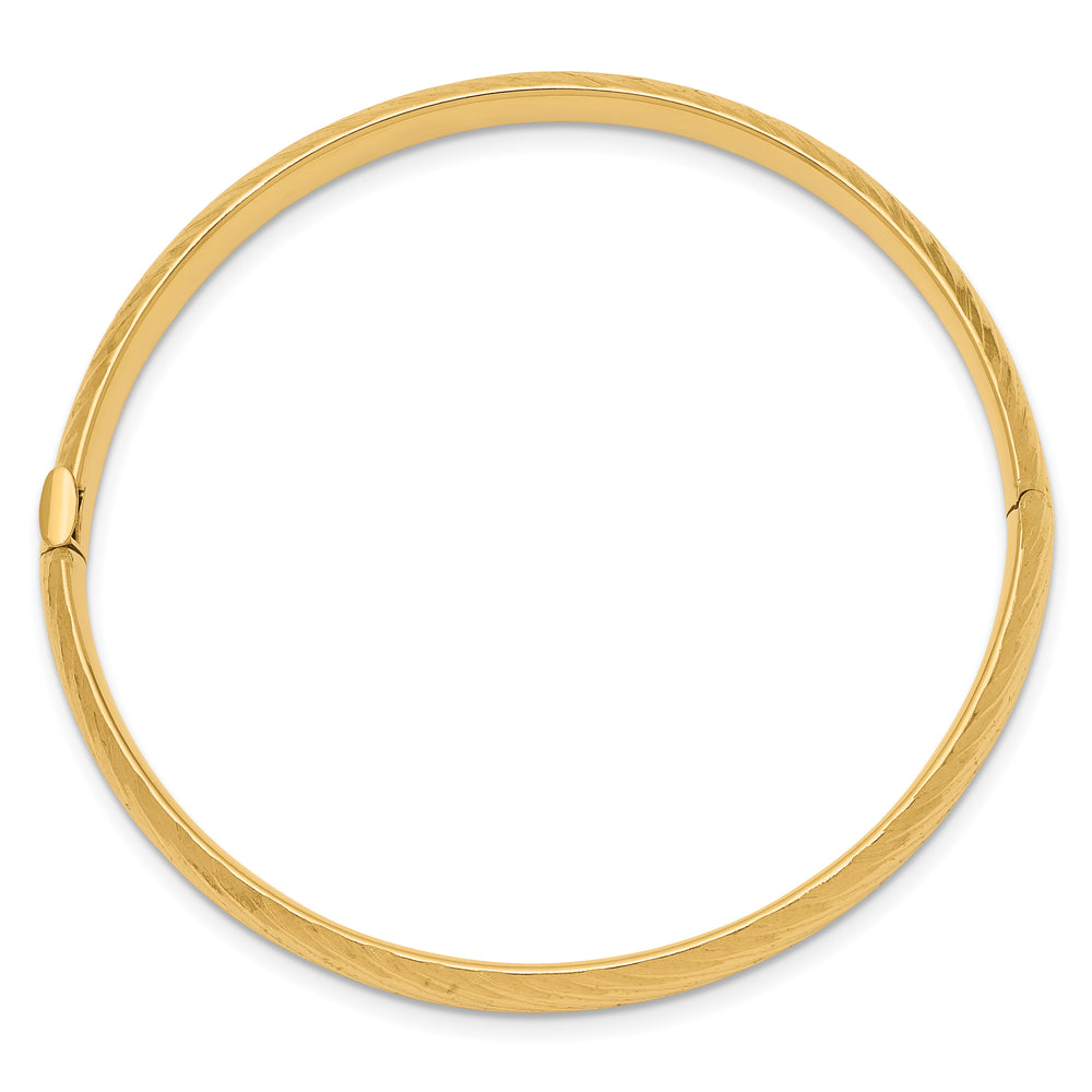 14K Yellow Gold Textured Hinge Children's Bangle Bracelet