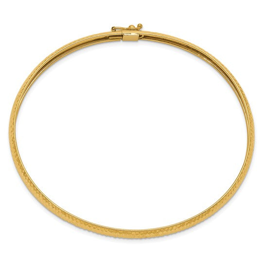 14K Yellow Gold Textured Flexible Bracelet (6.15mm)
