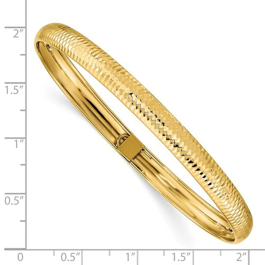 14K Yellow Gold Textured Flexible Bracelet (6.15mm)