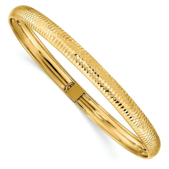 14K Yellow Gold Textured Flexible Bracelet (6.15mm)