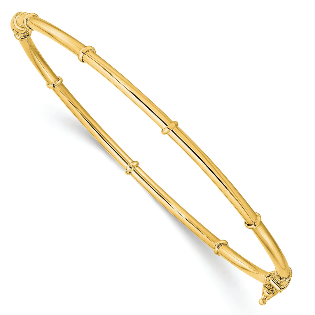 Elegant Hinged Bangle Bracelet 14K Yellow Gold Polished