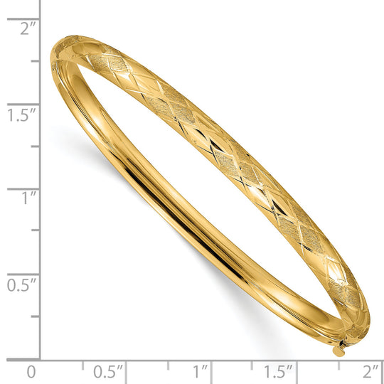 14k Yellow Gold Articulated Rigid Bracelet with Elegant Design and Diamond Cut