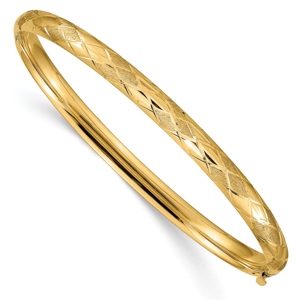 14k Yellow Gold Articulated Rigid Bracelet with Elegant Design and Diamond Cut