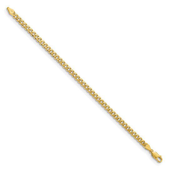 Pulsera de Eslabones Cuban Miami Sólidos 14K, 7 Pulgadas, 4.25 mm, con Cierre de Langosta