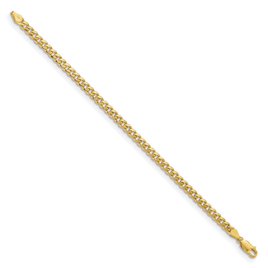 Pulsera de Eslabones Cuban Miami Sólidos 14K, 7 Pulgadas, 4.25 mm, con Cierre de Langosta
