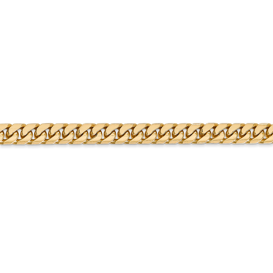 Cadena Cubana Miami Sólida  de 5 mm en Oro Amarillo de 14k