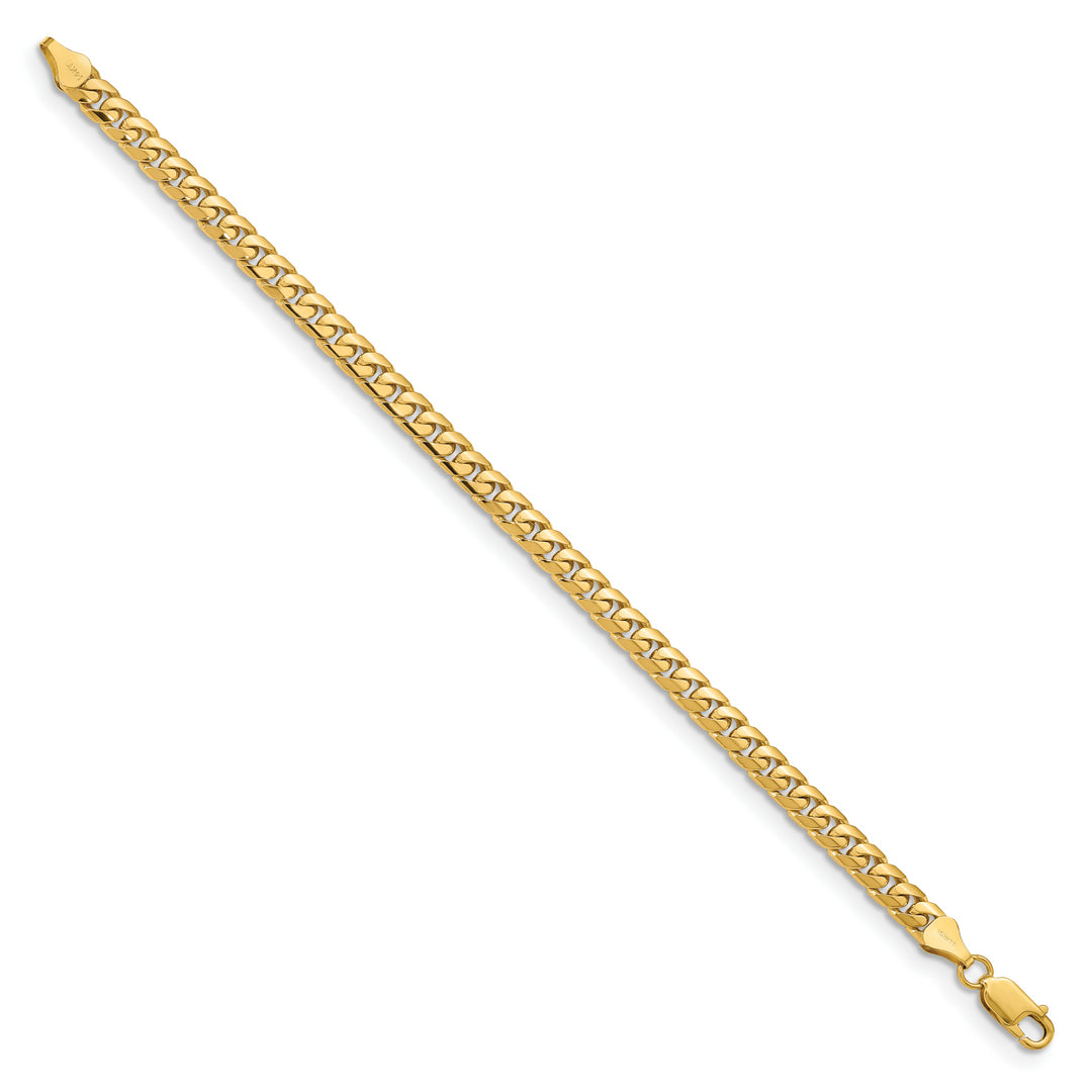 14k Solid 5.5mm Miami Cuban Link Bracelet with Lobster Clasp 8.5 Inch Bracelet