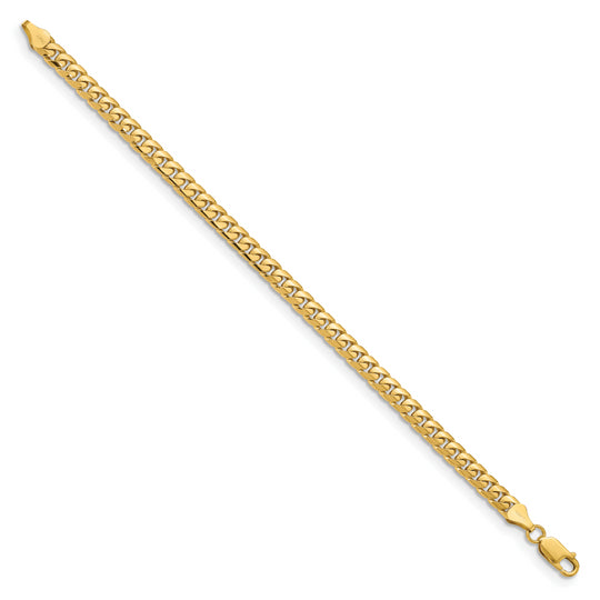 14k Solid 5.5mm Miami Cuban Link Bracelet with Lobster Clasp 8.5 Inch Bracelet