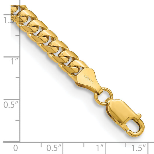14k Solid 5.5mm Miami Cuban Link Bracelet with Lobster Clasp 8.5 Inch Bracelet