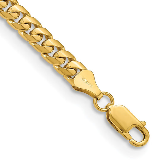 14k Solid 5.5mm Miami Cuban Link Bracelet with Lobster Clasp 8.5 Inch Bracelet