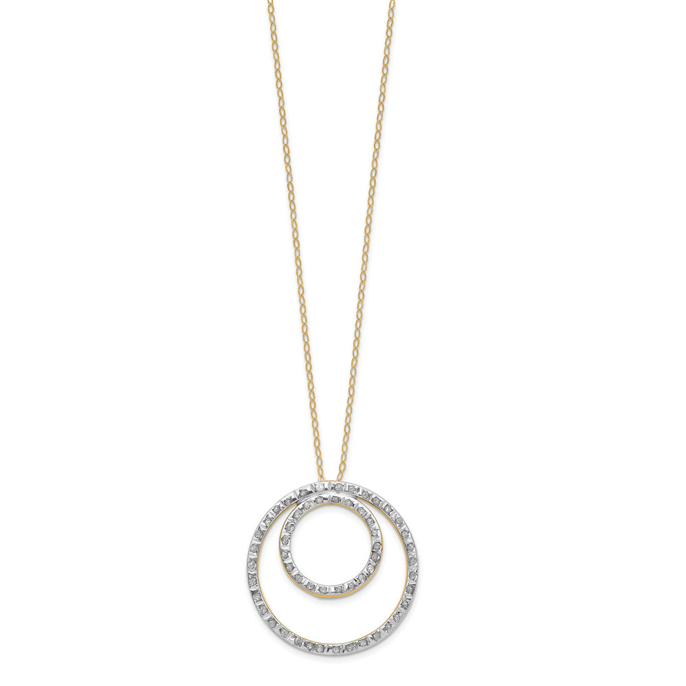 Fascination Double Circle Diamond Necklace in 14k Yellow Gold