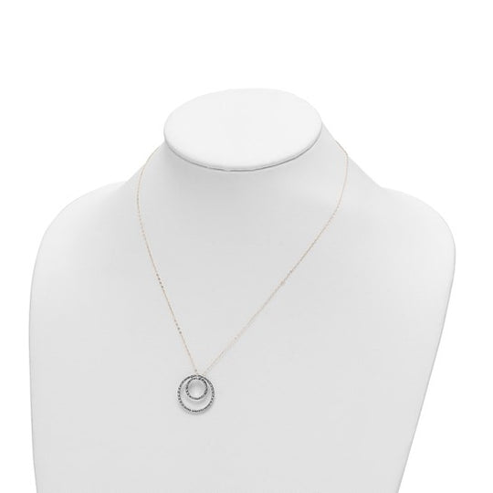 Fascination Double Circle Diamond Necklace in 14k Yellow Gold
