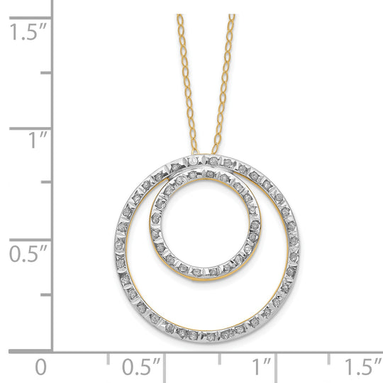 Fascination Double Circle Diamond Necklace in 14k Yellow Gold
