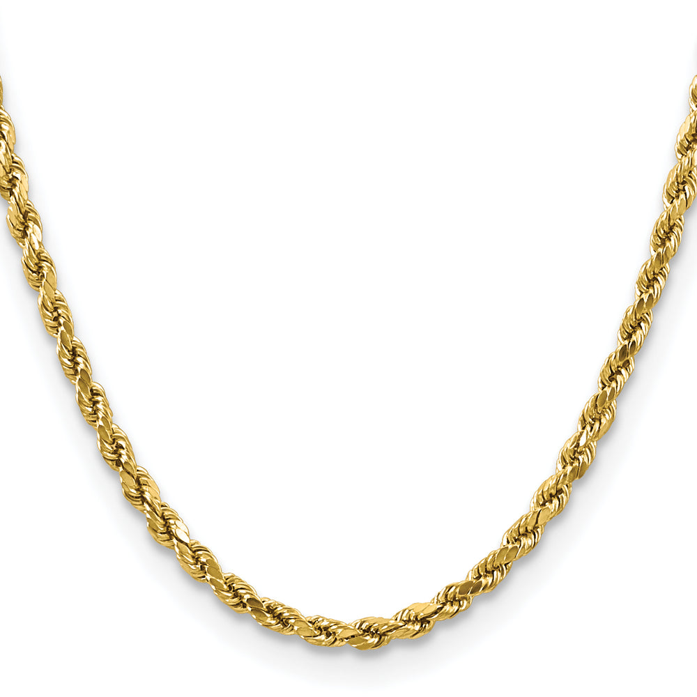 14k Yellow Gold 4mm Semi-Solid D/C Rope Chain
