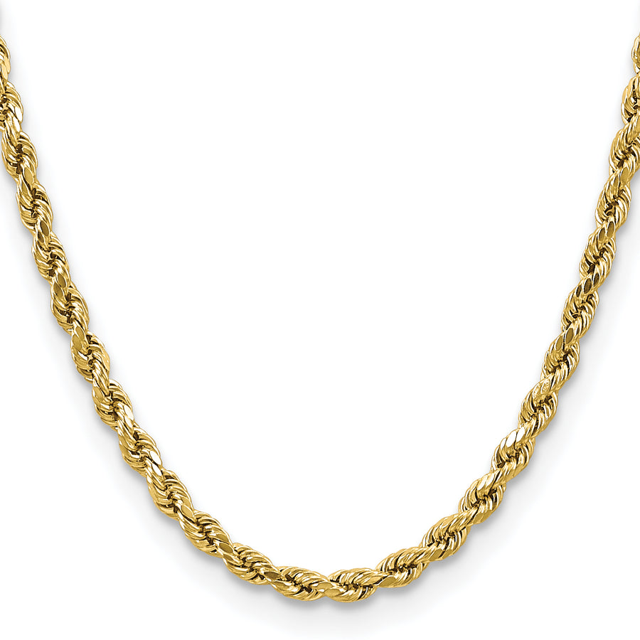 Cadena de Oro Amarillo 14K de 18 Pulgadas y 4.9 mm con Corte de Diamante (D/C) y Cierre de Langosta