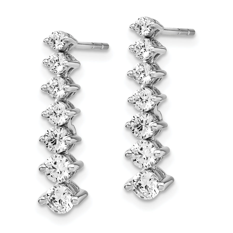 Pendientes Colgantes Graduados con Diamantes Crecidos en Laboratorio de 1.5 ct en Oro de 14k