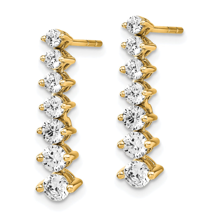 Pendientes Colgantes Graduados con Diamantes Crecidos en Laboratorio de 1.5 ct en Oro de 14k