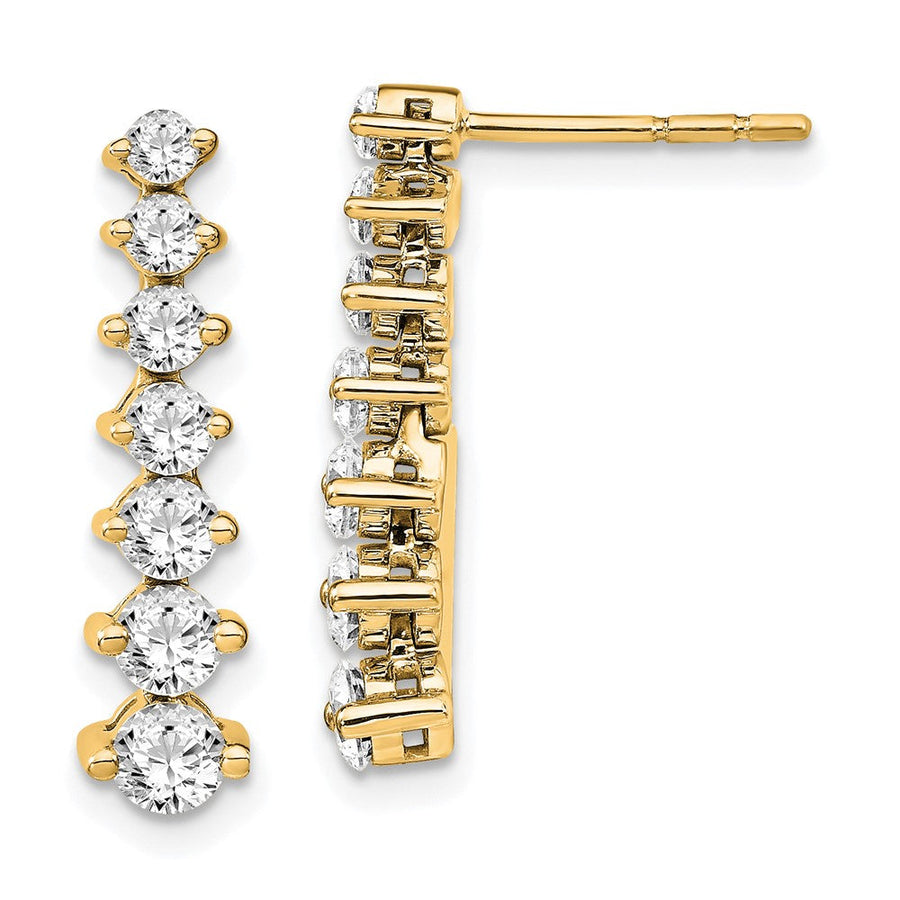 Pendientes Colgantes Graduados con Diamantes Crecidos en Laboratorio de 1.5 ct en Oro de 14k